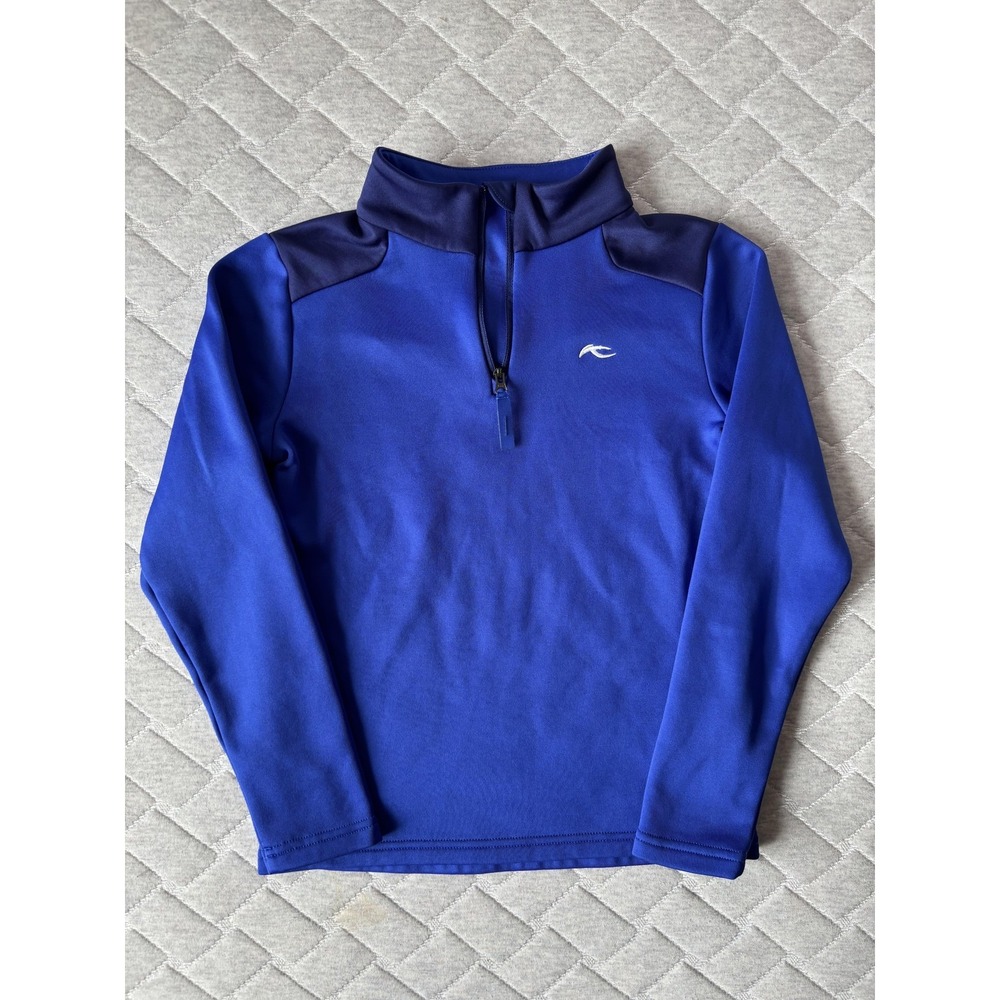 KJUS Charger Half Zip Pullover Boys‎ 7-8 Blue Fleece Ski Base Layer Thermal